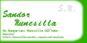 sandor muncsilla business card